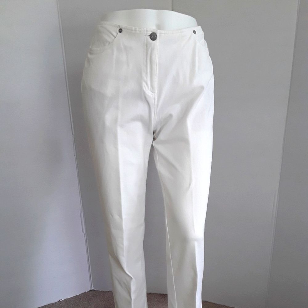 VOTRE NOM France 98% Cotton High Waist Straight Leg White Jeans Sz 8 Vtg
